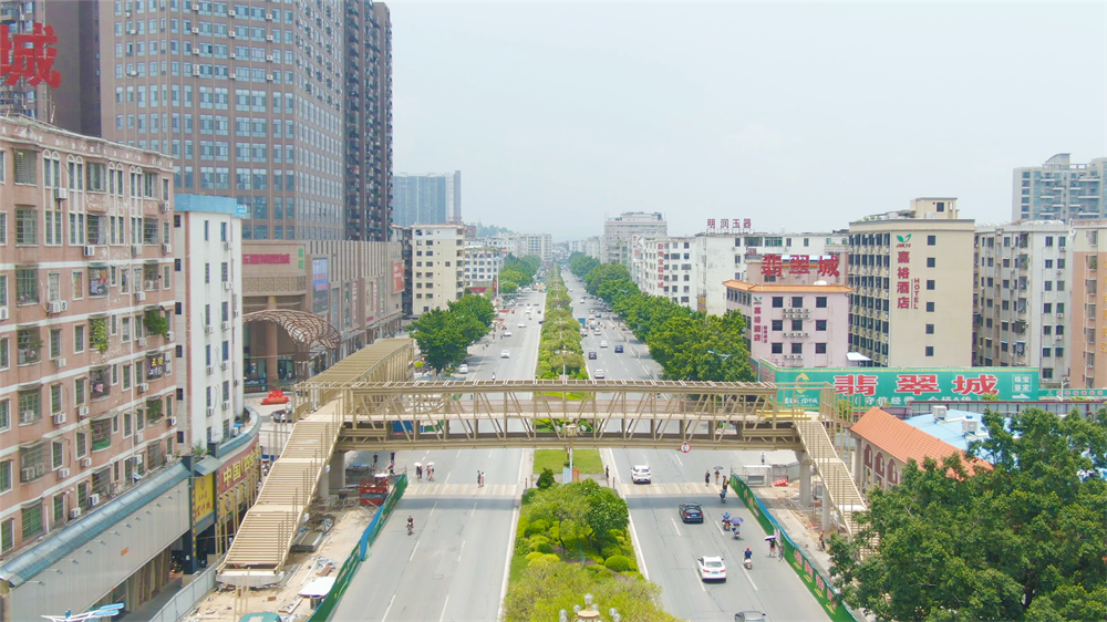 铝之桥丨华南最大体量铝合金天桥落地四会天光墟